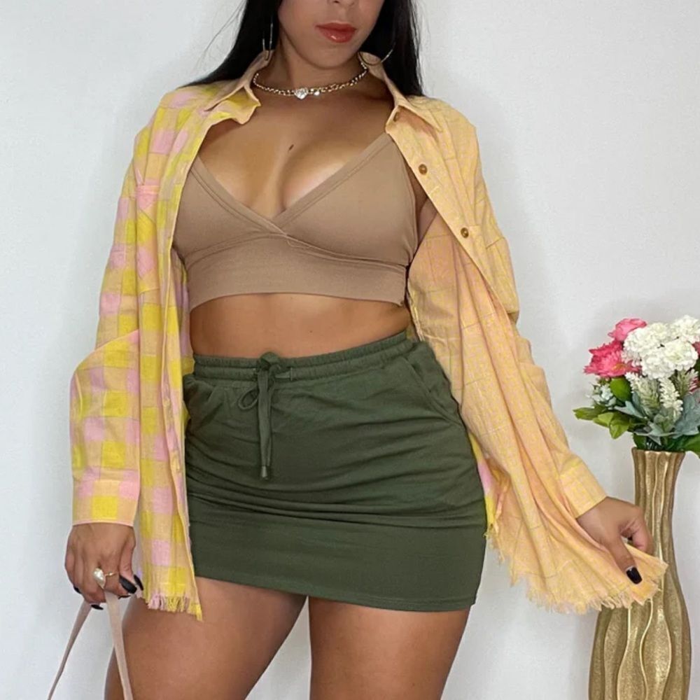 Sewn + Seen Asymmetrical Plaid Button Up Shirt Women’s Large